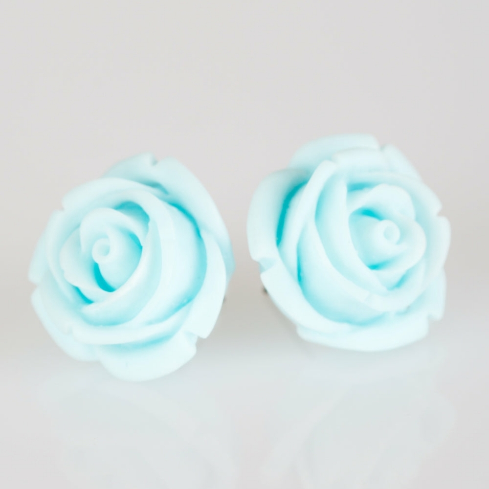 Paparazzi Post Earrings - Rose Roulette Blue - Picture 3 of 3